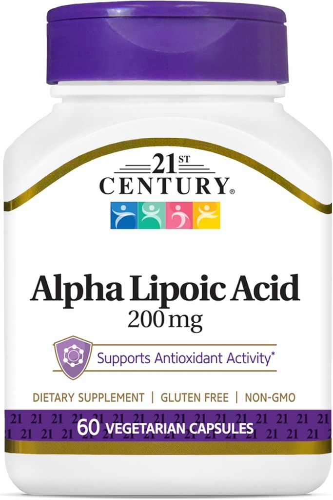 21st Century Healthcare Alpha Liponsäure 200 mg, 60 Graf Vegetarische Kapseln