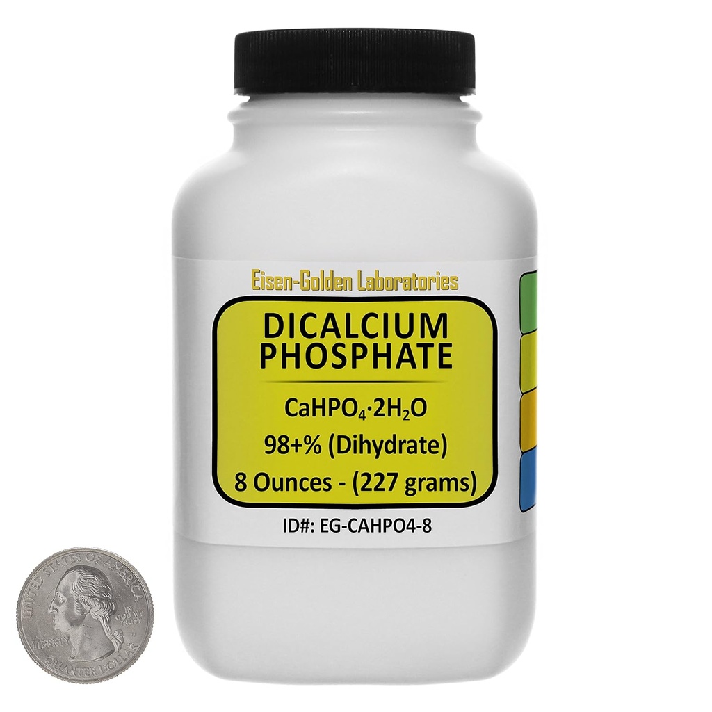 Phosphate de dicalcium [CaHPO4] 98+% USP grade poudre 8 Oz dans une bouteille d'espace-saver