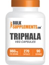 BulkSupplements.com Capsules Triphala - Suppléments Triphala avec Amla, Haritaki et Bibhitaki - Sans gluten, 3 capsules par portion, 270 Compte (paquet de 1)