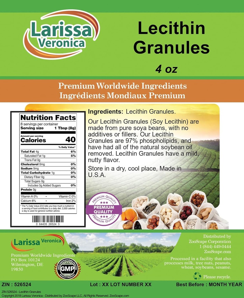 Granules de lécithine (4 oz, ZIN: 526524) - 2 boîtes