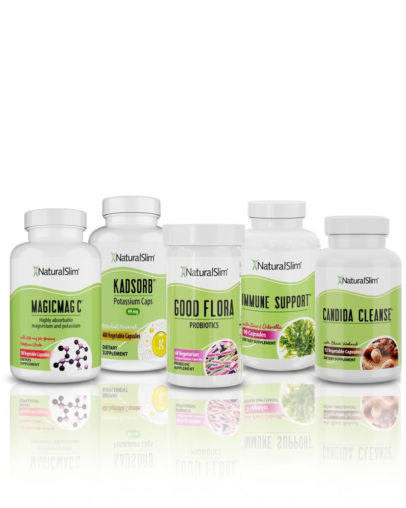 NaturalSlim Superb Bundle für Reinigung – Candiseptic Kit, MagicMag C und Kadsorb Ergänzungen | Bessere Verdauung, Immunsystem und Nierenunterstützung | Vegan, Formuliert von Frank Suarez