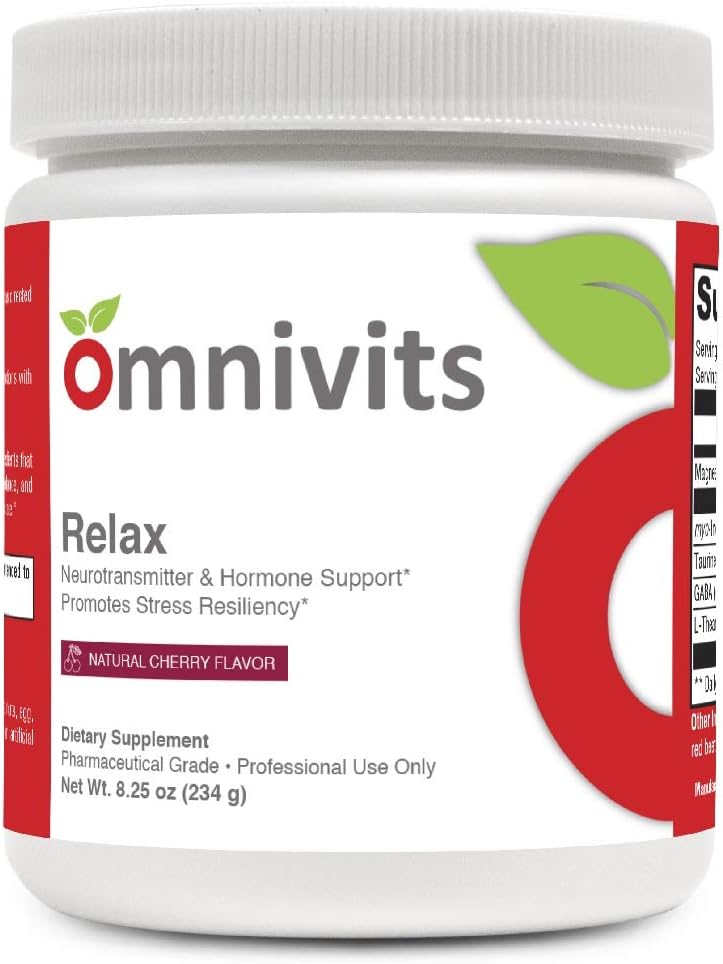 Relax Natural Cherry Flavor | Magnesium as Albion Di-Magnesium Malate, Myo-Inositol, Taurine, GABA, L-Theanine (Suntheanine) | Gesunder Blutdruck, Emotional Wellness| Pulver 60 Servieren
