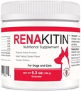 Renakitin Kidney Ergänzungen für Hunde Katzen - Enthält Chitosan & Calcium Carbonate, Unterstützung Optimal Kidney Funktion, Great Tasting Chicken Flavor, 6.3 oz