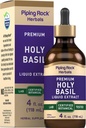 Piping Rock Holy Basil Liquid Extract | 4 Fl Oz | Tulsi Blatt Tinte | Vegetarisch, Non-GMO, Glutenfreie Ergänzung