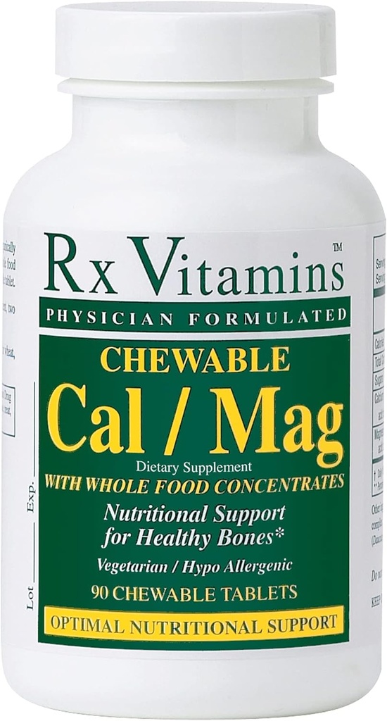 Rx Vitamines Calcium à croquer/Comprimés de magnésium, 90 Nombre