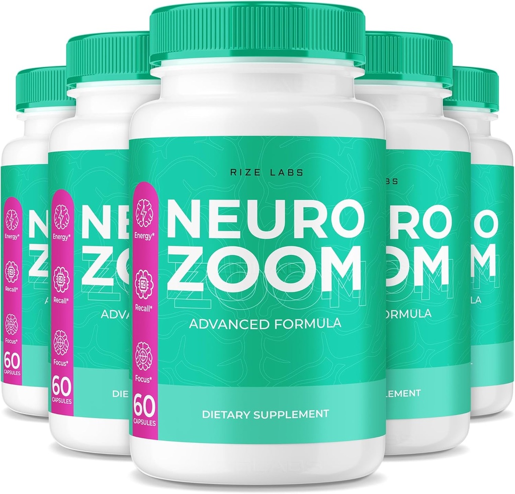 (5 Pack) Neuro Zoom Supplement, Neuro Zoom Organic Memory Supporting Formula, Neuro Zoom to Reduce The Negative Effects of Brain Fog, Neuro Zoom verwendet, um Speicher zu erhöhen, NeuroZoom Bewertungen (300 Kapseln)