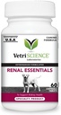 VetriScience Kidney Health Chewable Tablets, Renal Essentials Ergänzung für Hunde, Urinary Tract und Nieren Unterstützung mit Pilz, Astragalus Root, Nettle Seed und Kräuter, Rauch, 60 Zähler
