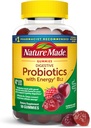 Probiotiques digestifs naturels et énergie B12 Gummies, probiotiques pour les femmes et les hommes, 50 Gummies probiotiques, 25 jours d'approvisionnement