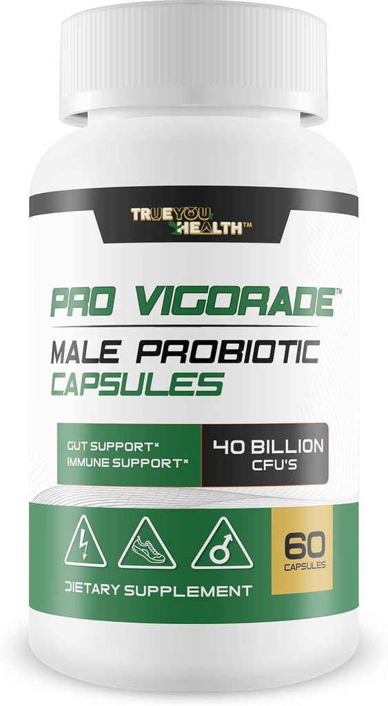 Probiotic Vigorade - Pro Vigorade Male Probiotic Capsules - Male Health Support Probiotic Formula - Gut Support - Natürliche Immununterstützung - 40 Billion CFUs von Premium Health Supporting Probiotics