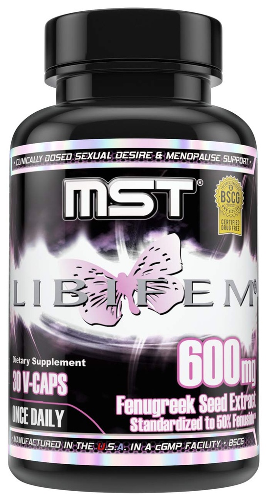 MST Libifem, Fenugreek Seed Extract Capsules, Boost Desire, Libido, Arousal and Satisfaction Plus Menopause Health Support, Supplement für Frauen, 30 Count, BSCG Certified Drug Free.