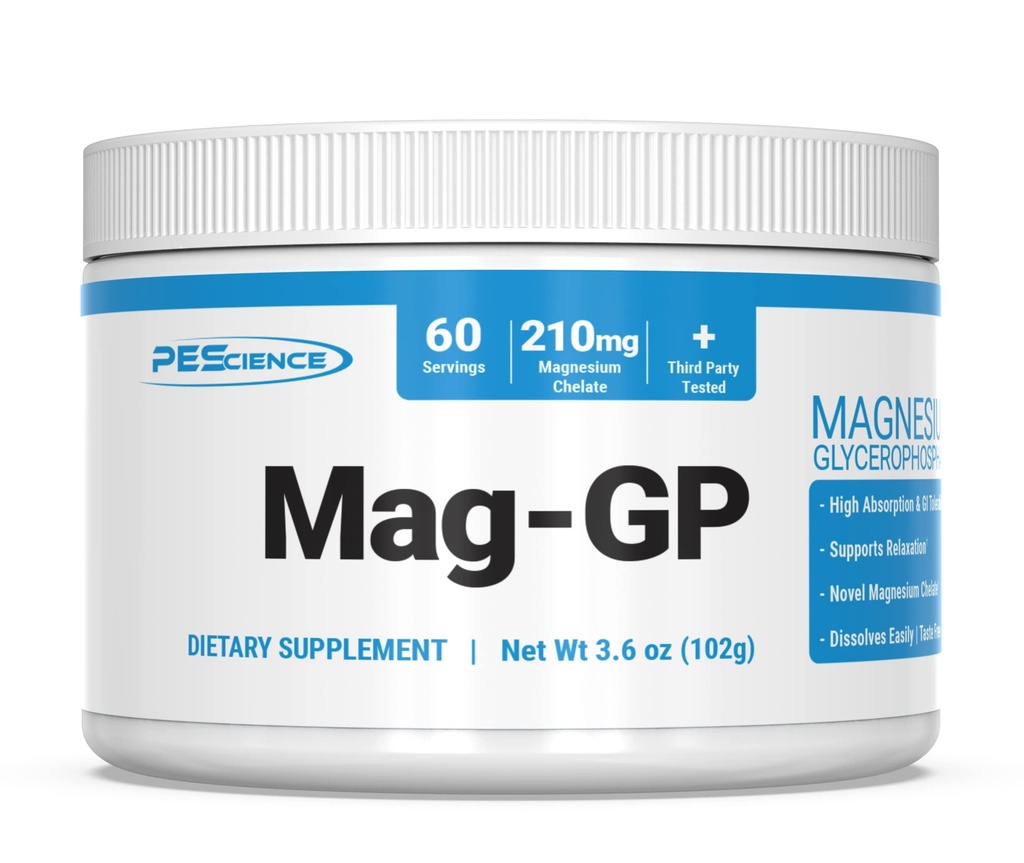 PEScience Mag-GP, Magnesium Glycerophosphat Chelate Powder, 60 Servierungen, hohe Absorption, verbesserter Schlaf, Beruhigung, Stress Relief & Cramp Unterstützung für Männer & Frauen