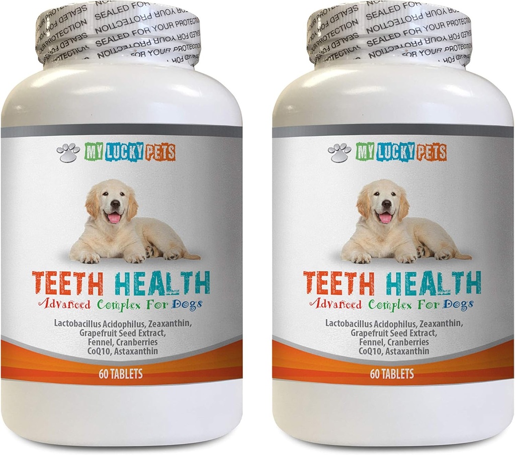 Dog Breath Tablets - Fortgeschrittene Zähne Gesundheit für Hunde - Kämpfe Bad Breath - Beste aussehende Zahnfleisch und Zähne - Vitamin c für Hunde Pillen - 120 Tabletten (2 Flaschen)