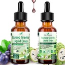 2 Pack Soursop Bitters Liquid Organic Soursop Extract Multivitamin Drops w. Sea Moss, Grape Seed, Elderberry, Unrefined Soursop Oil for Skin, Immun Boost, Digestion Aid