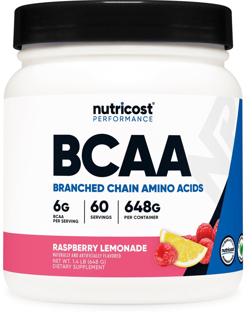Nutricost BCAA Pulver (Raspberry Lemonade, 60 Servierungen) - Optimal 2:1:1 Ratio