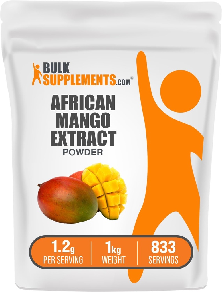 BulkSupplements.com African Mango Extract Powder - Irvingia Gabonensis, African Mango Powder - Glutenfrei, 1.2g pro Servierung, 1kg (2.2 lbs) (Pack von 1)