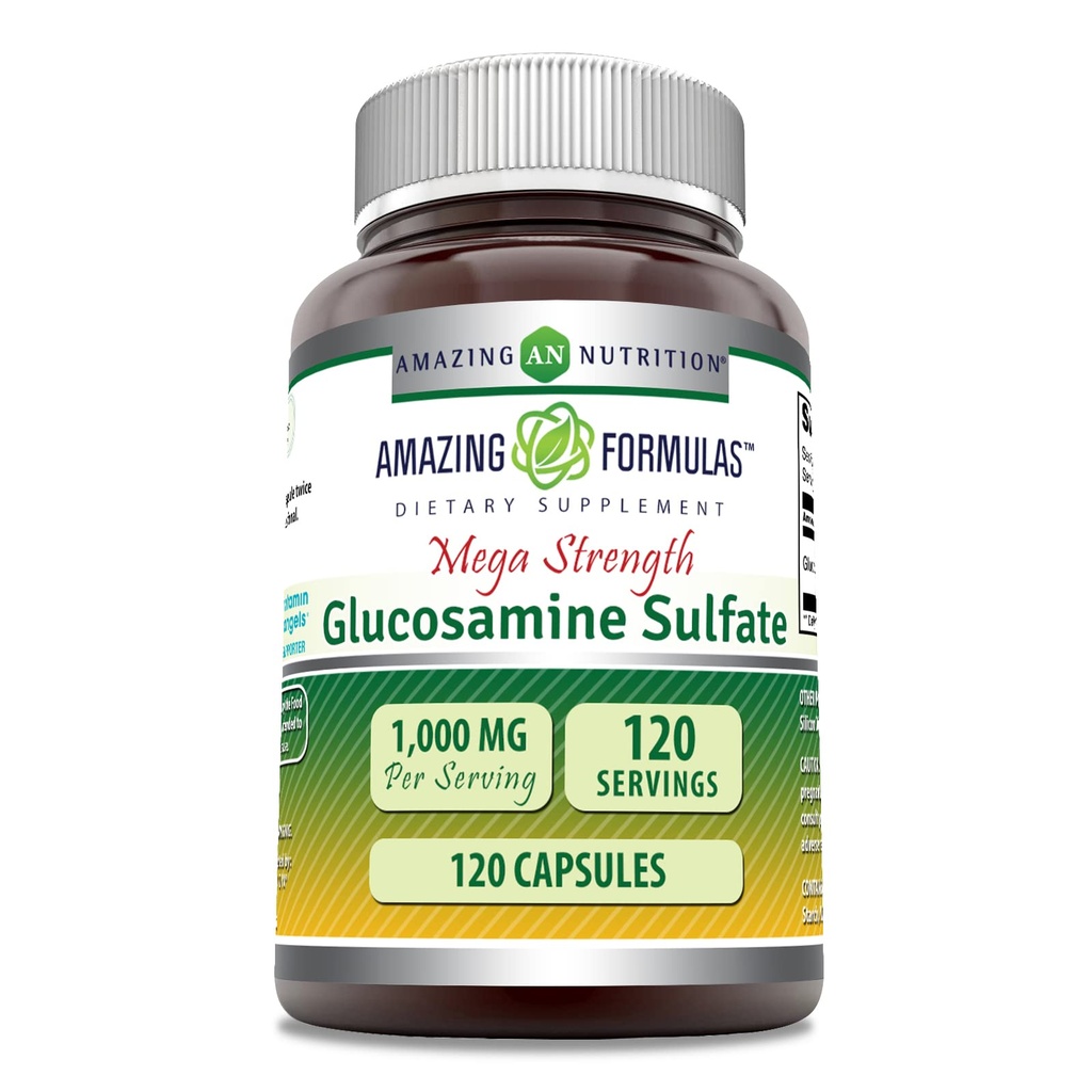 Erstaunliche Formeln Glucosamin Sulfat 1000 mg Kapseln Ergänzung | Non-GMO | Gluten Free | Made in USA (Unflavored)