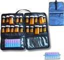 Sac de médecine de voyage – Sac de voyage et organisateur de médecine – Sac sécurisé pour la médecine Voyage avec fermetures à glissières verrouillables – Sac de stockage de médicaments spacieux pour ordonnances, pilules et fournitures médicales, bleu