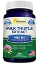 aSquared Nutrition Milk Thistle Supplement 1000mg-200 Kapseln,Max Strength 4X Concentrated Extract 4:1 Milk Thistle Seed Powder Herb Pillen, 1000 mg Silymarin Extract for Liver Support, Cleanse, Detox