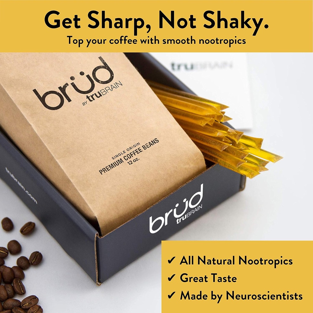 TruBrain Nootropic Kaffee Enhancer - Fokus, Energie, Klarheit. Schnelle absorbierende Nootropics | Gehirn Boosters | Verbessern Speicher | Stoppen Procrastination