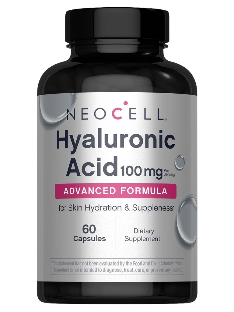NeoCell Hyaluronsäure Kapseln, Essential Lubricant, unterstützt Gewebe Hydration, Glutenfrei, 60 Zähler, 1 Flasche