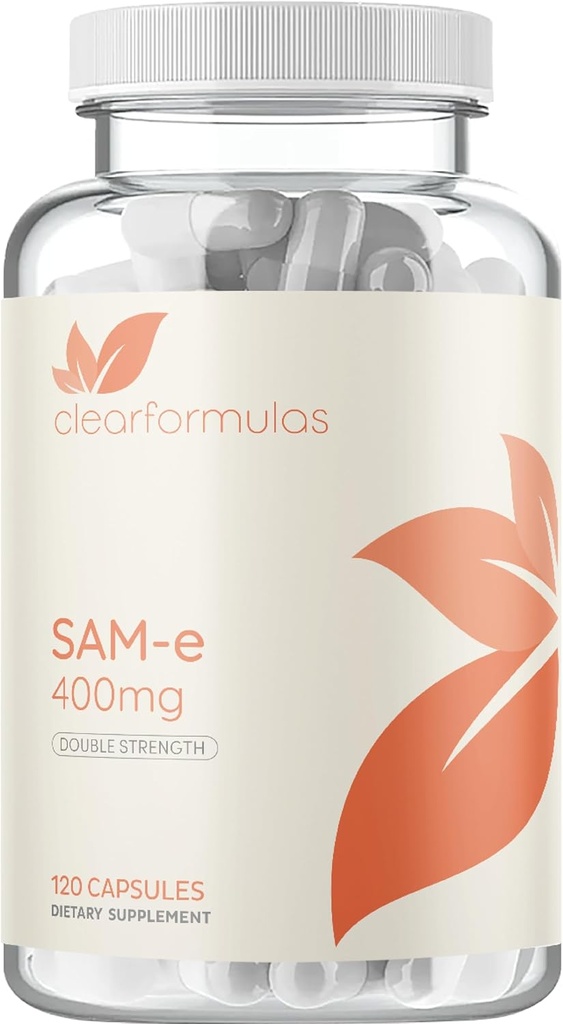 Bioactive SAM-e 400mg - Supplément SAM-e haute résistance avec forme S,S biologiquement active pour le foie et l'humeur - Vegan Non-OGM Preservative Free - Fabriqué aux États-Unis (120 services)