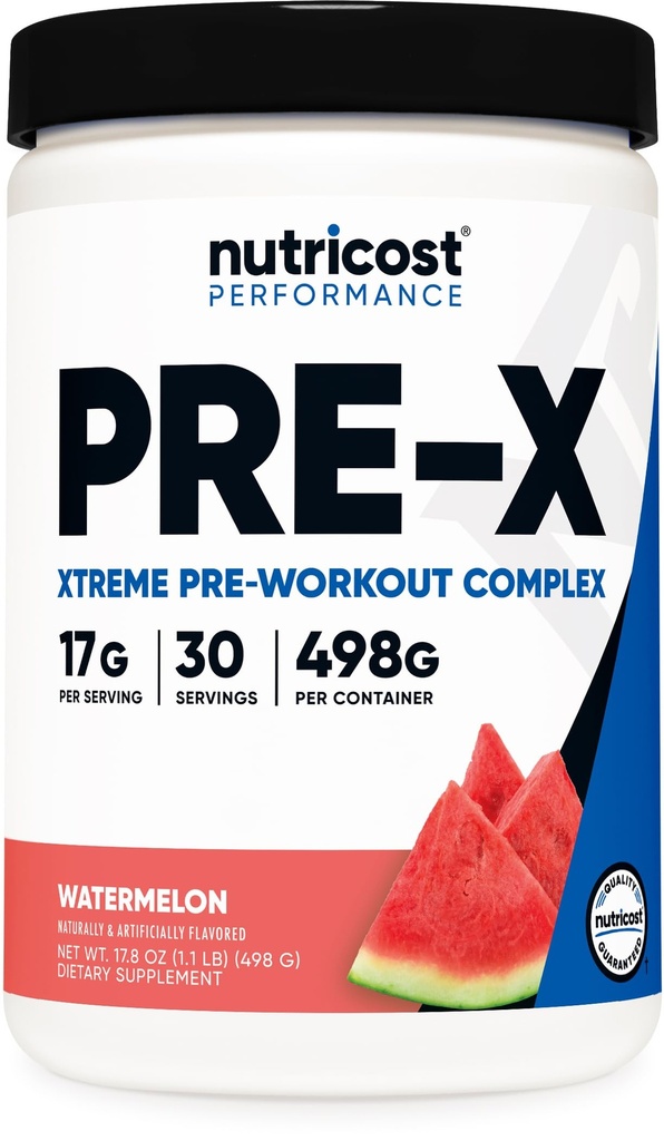 Pré-entraînement Nutricost, pastèque, 30 portions, végétariens, non-OGM et sans gluten (pré-X)