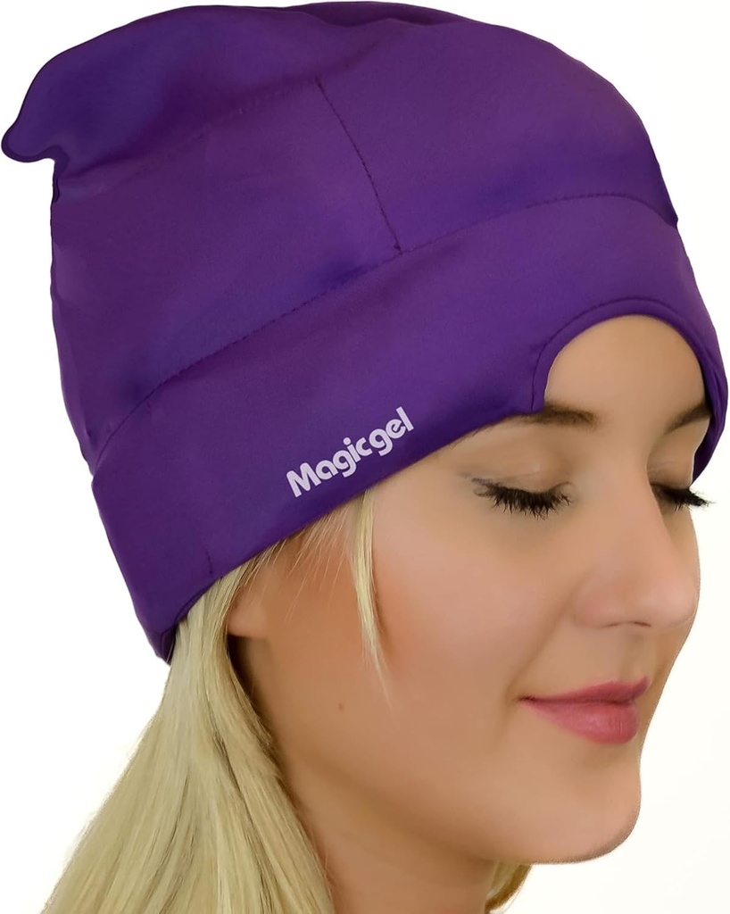 Magic Gel Migraine Ice Head Wrap - Real Migraine & Headache Relief | Die Original Headache Cap | Kalt, Bequem, Dark & Cool; Beendet von Physicians, Geliebt von Tausenden - Lila