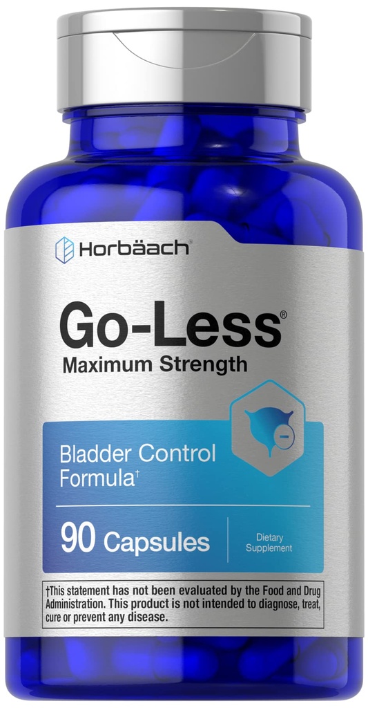 Horbäach gehen Weniger Blasenkontroll-Ergänzung | 90 Kapseln | Maximale Stärke Pillen für Frauen und Männer | Non-GMO & Gluten Kostenlose Formel