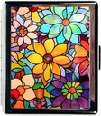 Travel Pill Organizer Small Pill Case für Geldbörse Essentials 7 Tage Süße Pille Box mit Spiegel tragbare Pille Box für Tasche oder Geldbörse Pille Enthalten Reise-Geschenke (Stained Glass Flowers)