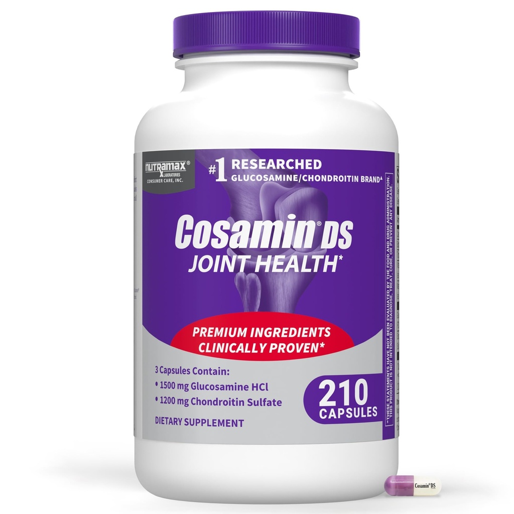 Nutramax Cosamin® DS Joint Health Supplement mit Glucosamin & Chondroitin für Männer & Frauen Gelenkgesundheit, 210 Kapseln