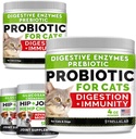 8 oz Probiotiques Poudre + 240ct Hemp Glucosamine Supplément articulaire - Soulage la diarrhée + Soulagement de la douleur articulaire - Enzymes digestifs + Prébiotiques + Omega 3, Huile de chanvre + Chondroïtine, MSM - Fabriqué aux États-Unis