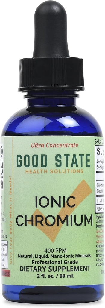 Bon état liquide Ionique chrome ultra concentré - 10 gouttes égale 200 mcg - 100 portions par bouteille