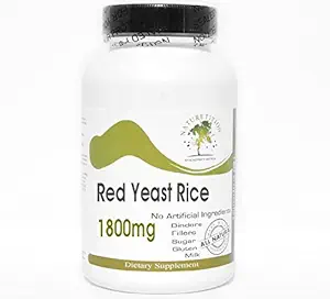 Riz de levure rouge 1800mg ~ 180 Capsules - Pas d'additifs ~ Suppléments à la nature