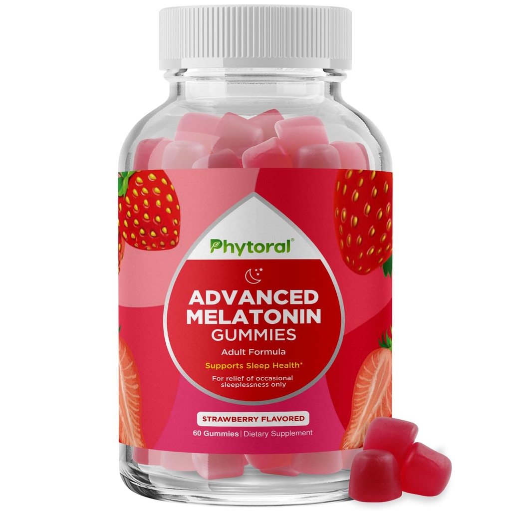 Mélatonine Vitamines Gummy Supplément de sommeil - Gummies mélatonines adultes naturels 5mg Supplément de sommeil profond - 5mg Support d'humeur Gummies reposées et immunité nocturne