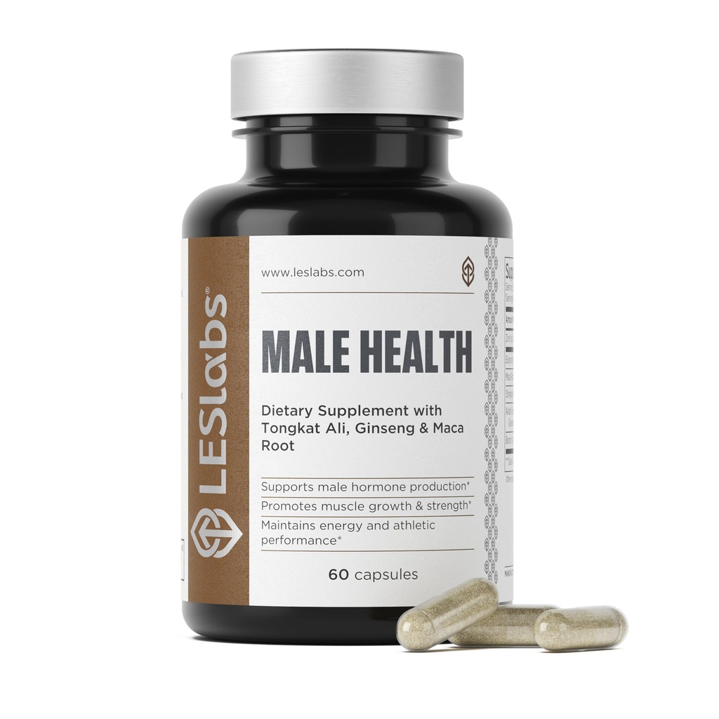 LES Labs männliche Gesundheit – Enhance Hormonproduktion, Stärke & Vitalität, Antrieb & Endurance – Tongkat Ali, Ginseng, Maca & Boron – Non-GMO Supplement – 60 Kapseln