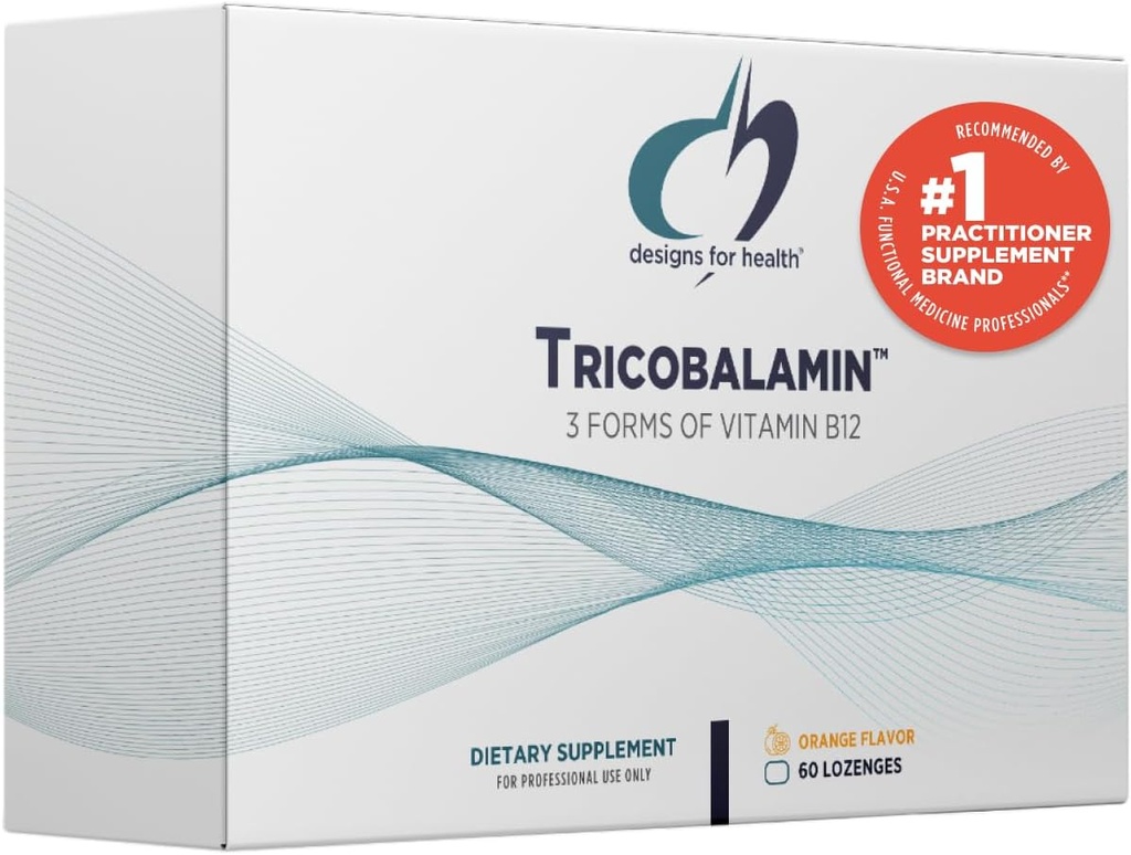 Designs für Gesundheit B12 Tricobalamin Lozenges - 3000mcg Triple B12 Quick Dissolve Tablets mit Methylcobalamin, Adenosylcobalamin + Hydroxocobalamin - Natural Orange Flavor (60 Lozenges)