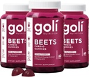 Goli Nahrungsergänzungsmittel, Beets Cardio Gummy, 180 Count(3 Pack von 60), 100mg CoQ10 & Beet Root Extract - Gluten-Free, Vegan, Non-GMO, und Gelatin-Free.