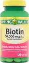 Spring Valley Biotin Nahrungsergänzung, 10.000 mg, 120 Softgels