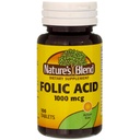 Nature`s Blend Folic Acid 1000mcg Tabletten 100 Count (2 Pack)