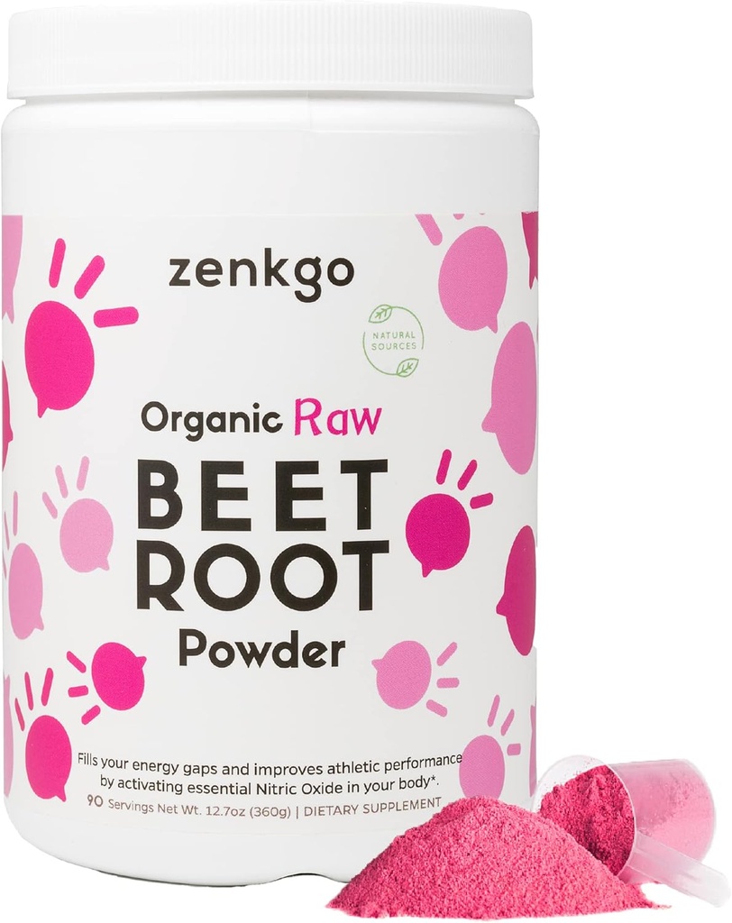 Poudre de jus de racine de betterave biologique, extraite de betterave crue, très concentrée et de puissance supérieure, nitrites naturels et antioxydants pour la désintoxication, l'énergie, la circulation, la récupération d'entraînement, les superaliments quotidiens(12,7 Oz)