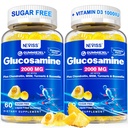 Zuckerfreie Glucosamin gefüllte Gummie - Glucosamin Ergänzung Plus Chondroitin, MSM, Turmeric, Boswellia, Hyaluronsäure, Vitamin D3 & Zink, 120 Gummi, 60 Servierungen