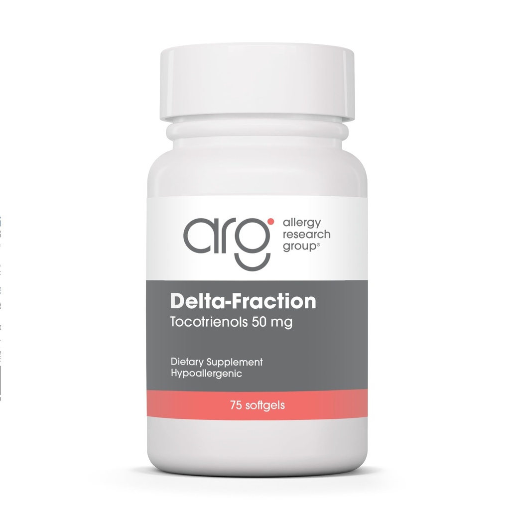 Allergy Research Group Delta-Fraction Tocotrienols Supplement - 50 mg Vitamin E, Annatto, Gamma, Tocotrienols Only, Tocopherol-Free, Allergiker, Softgels - 75 Count
