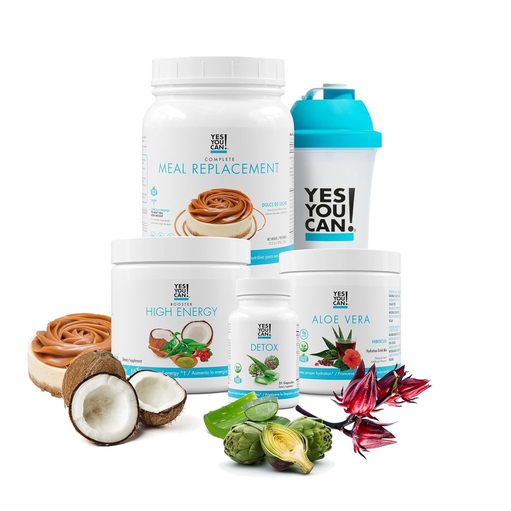 Ja Sie können! Detox Plus Kit (Meal Replacement Cookies and Cream, Aloe Vera Hibiscus) - Komplettes Meal Replacement Powder, High Energy Shake Booster, Aloe Vera Detox Supplement, Health Transformation