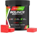 Bounce Pro Creatine Monohydrate Gummie für Männer & Frauen, Low Calorie, 6G Kreatin pro Servierung, Vegan, Anti-Melting, Glutenfrei, Non-GMO, 2g Kreatin pro Gummy (30ct, Cherry Lime)
