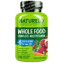 NATURELO Multivitamine d'aliments entiers pour les hommes 50+ - avec des vitamines, minéraux, extraits de plantes organiques - Végétarien végétalien - pour l'énergie, le cerveau, le coeur et la santé des yeux - 240 capsules