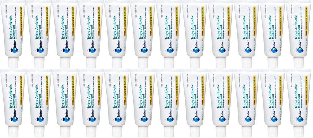 Globe Triple Antibiotic First Aid Ointment, 0.5 oz (24-Pack) Erste Hilfe Antibiotische Salbe, 24-Stunden-Infektionsschutz, Wound Care Behandlung für Minor Scrapes, Burns und Cuts