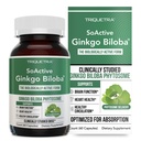 SoActive Ginkgo Biloba mit GinkgoSelect® Phytosome | Klinisch untersucht Enhanced Absorption für Gehirn, Herz- und Gedächtnisunterstützung – 180 mg – Hilft bei der Aufrechterhaltung von Zirkulation & Kognitive Gesundheit (60 Kapseln)