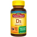 Nature faite de vitamine D3 5000 UI (125 mcg) Extra force, supplément de vitamine D pour le soutien immunitaire, 70 comprimés sans sucre rapidement dissous, 70 jours d'approvisionnement