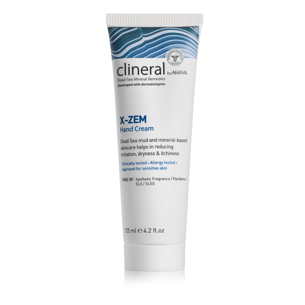 AHAVA Clineral X-Zem Handcreme - Glättet Unbehagen von dermatitis, kämpft Rötungen, Trockenheit & Itchiness, weicht trockene und raue Flecken, mit Hippophae Öl, Shea Butter & Osmoter, 4.2 Fl.Oz