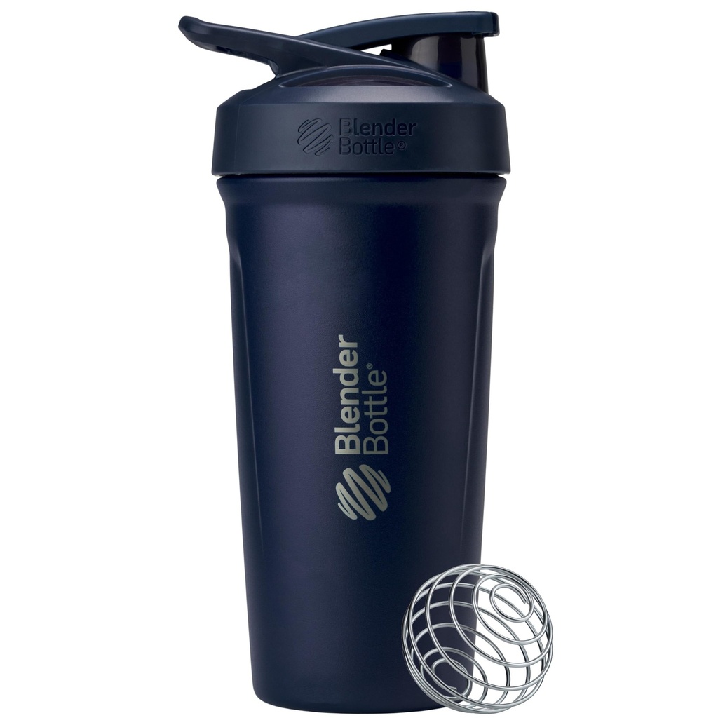 MélangeurBouteille en acier inoxydable isolant Sport avec fouet à fils, 24-Ounce, Marine – Secoues protéiques et hydratation pour les athlètes et les passionnés de fitness, mélange facile, garde les boissons froides et verrouillables